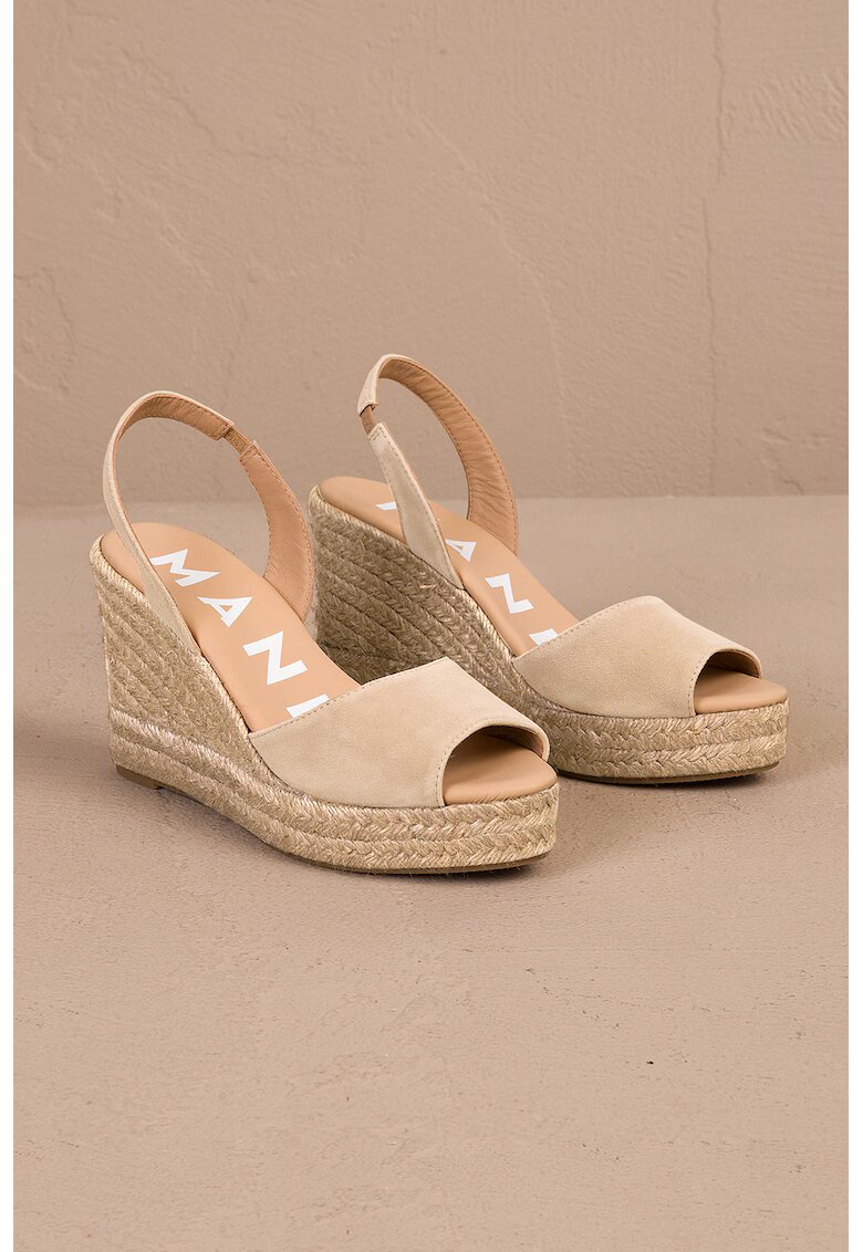 Manebi Sandale slingabck tip espadrile - Bej