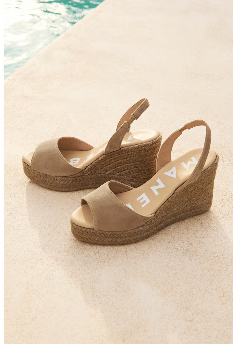 Manebi Sandale slingabck tip espadrile - Maro taupe deschis