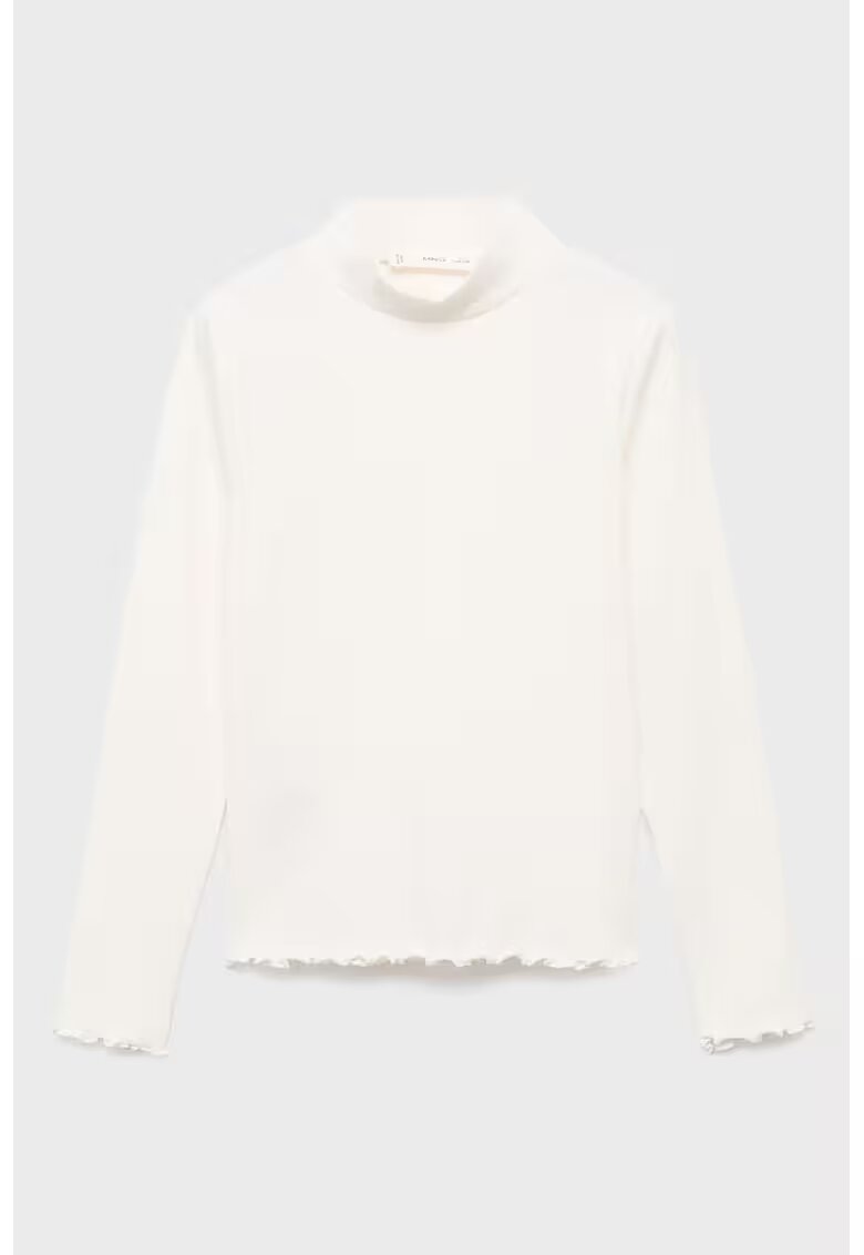 MANGO Bluza striata cu terminatii valurite - Alb fildes