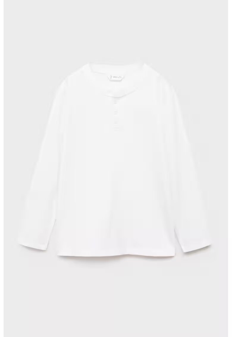 MANGO Bluza uni cu fenta cu nasturi - Alb optic