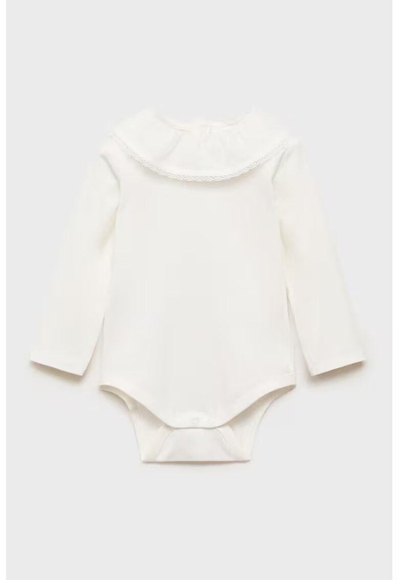 MANGO Body uni din amestec de bumbac - Alb fildes