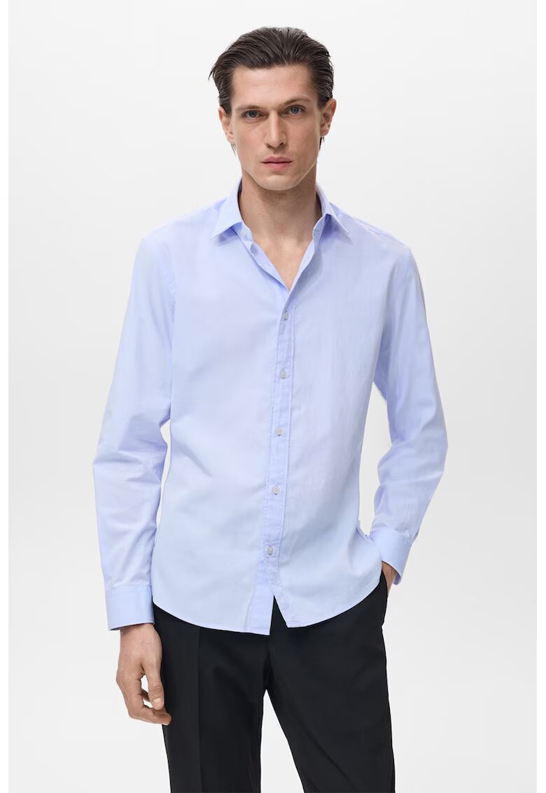 MANGO Camasa regular-fit cu guler clasic - Albastru glaciar