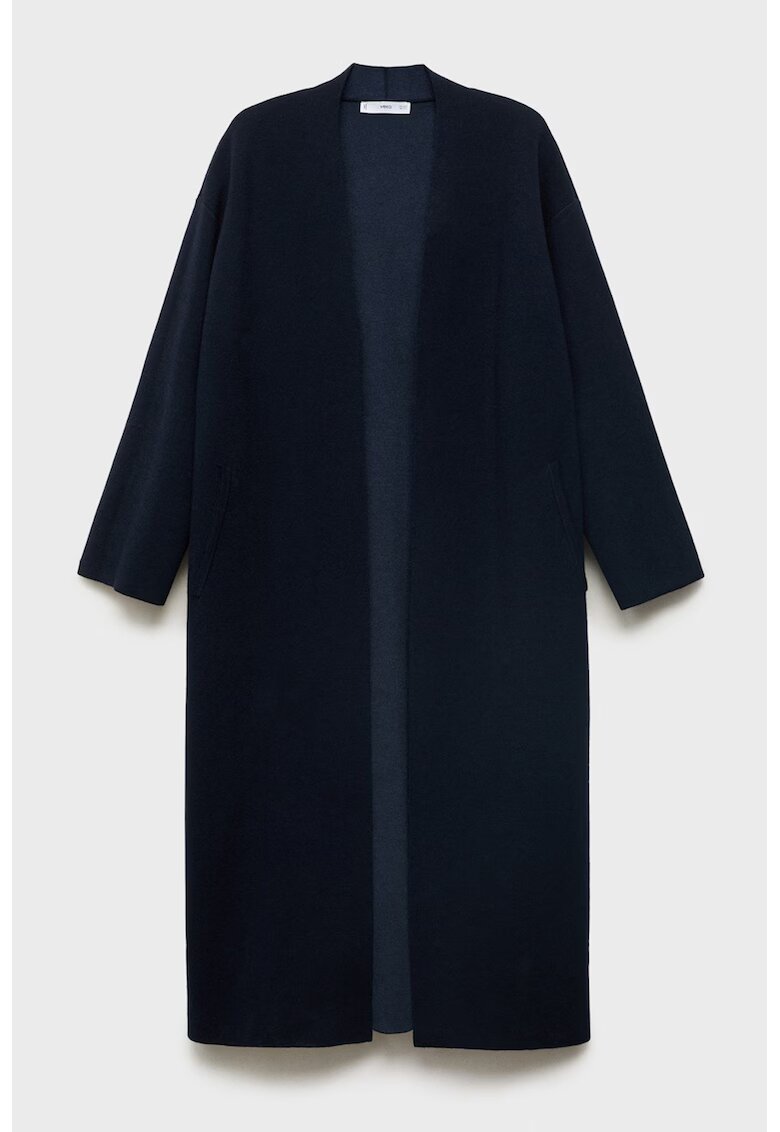 MANGO Cardigan lung si tricotat - Albastru ultramarin