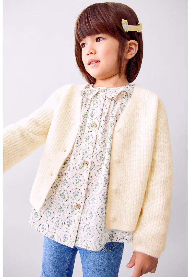 MANGO Cardigan tricotat cu nasturi - Crem
