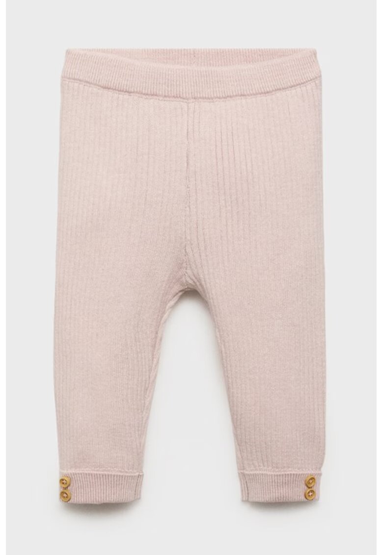MANGO Colanti din amestec de bumbac tricotati - Roz pal