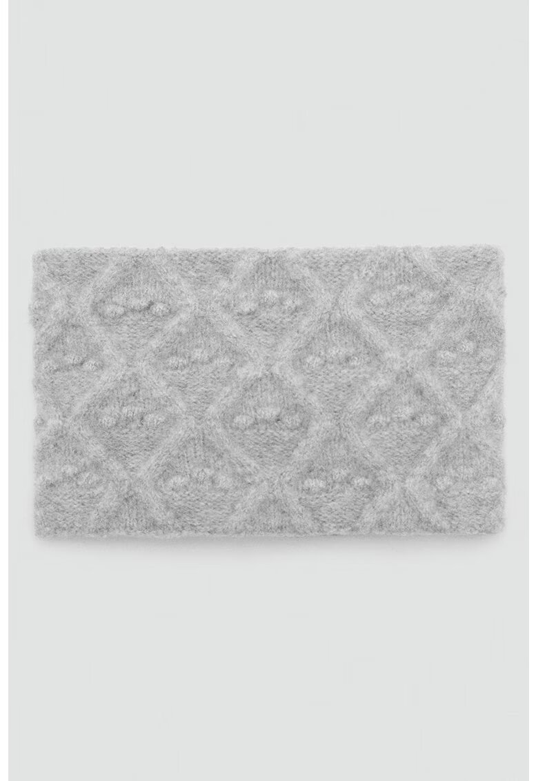 MANGO Fular circular texturat - Gri deschis melange