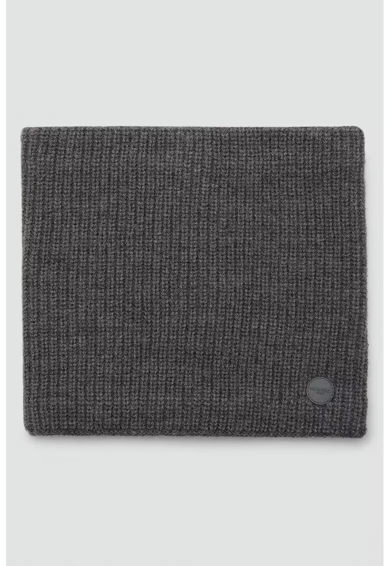 MANGO Fular din tricot - Gri inchis melange