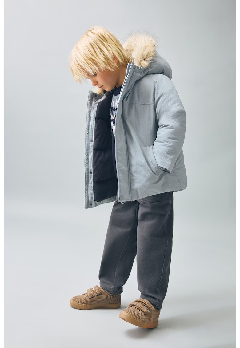 MANGO Geaca parka cu buzunare laterale - Albastru glaciar