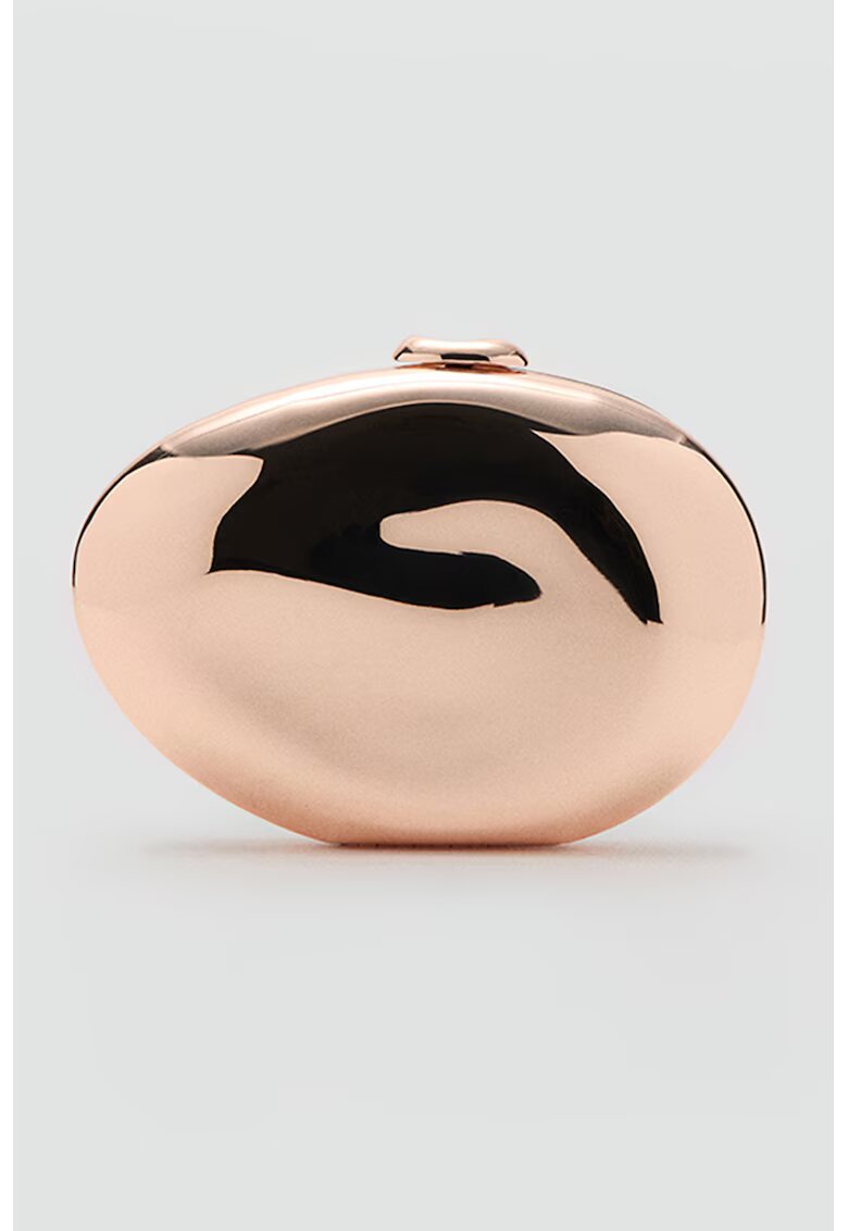 MANGO Geanta crossbody metalica cu lant - Negru/Piersica