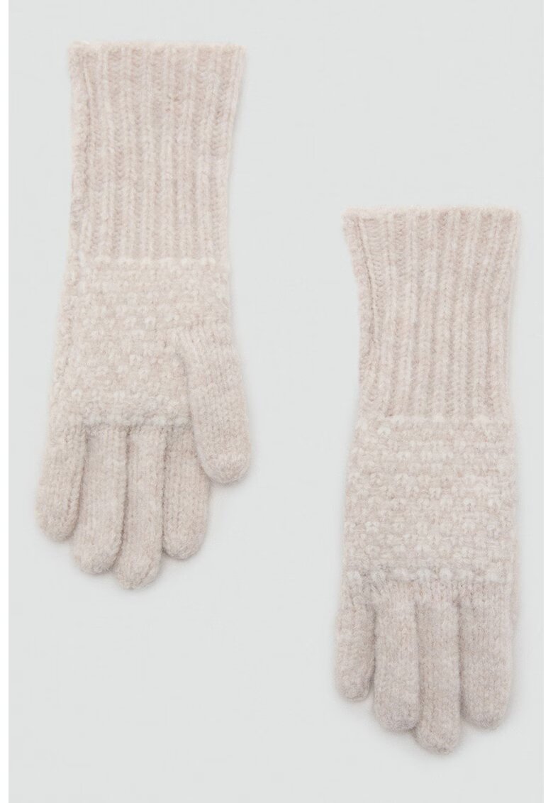 MANGO Manusi din tricot - Crem