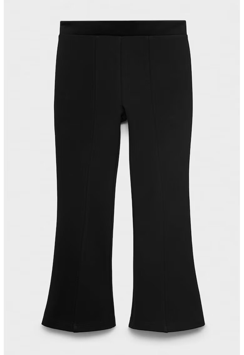MANGO Pantaloni evazati cu pliuri - Negru