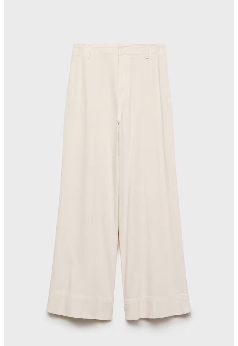 MANGO Pantaloni relaxed fit cu detaliu cu pliu frontal - Bej
