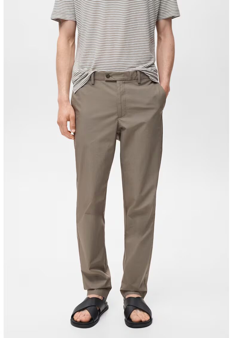 MANGO Pantaloni slim-fit - Maro taupe