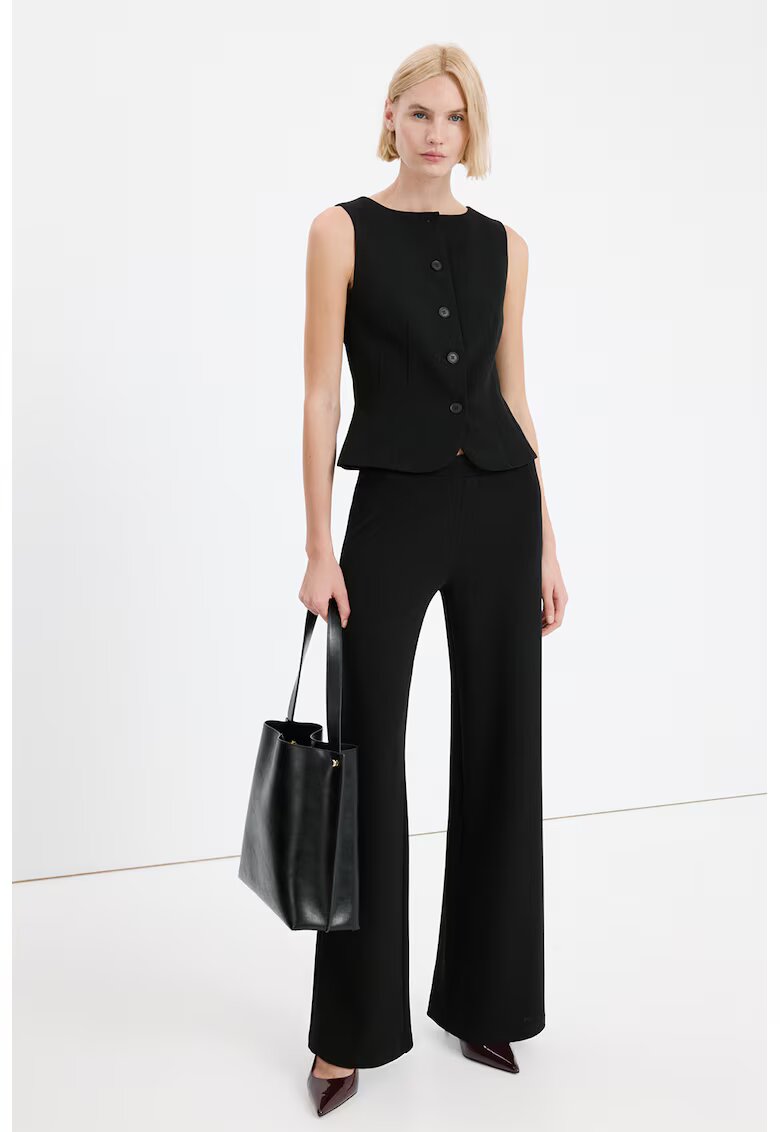 MANGO Pantaloni uni drepti - Negru