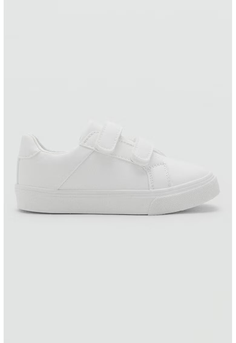 MANGO Pantofi sport de piele ecologica cu velcro - Alb