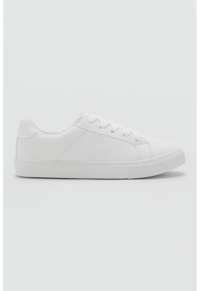 MANGO Pantofi sport low-cut de piele ecologica - Alb