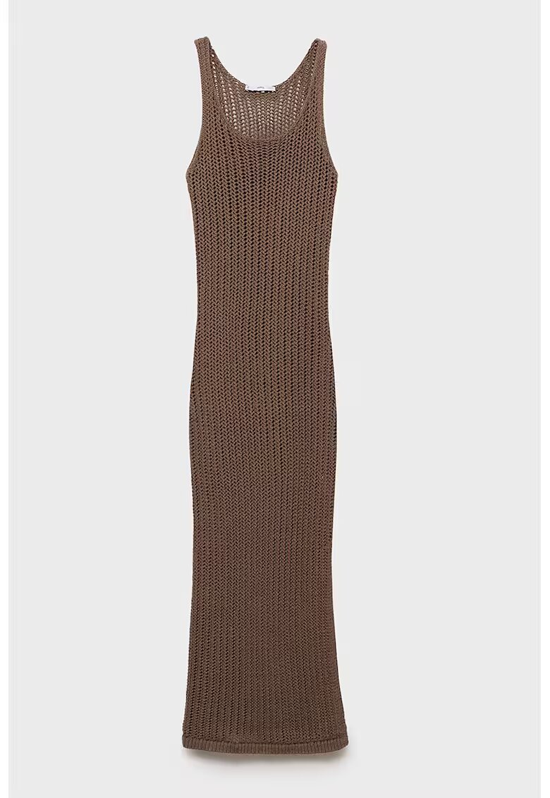 MANGO Rochie maxi de plaja - cu aspect tricotat - Maro