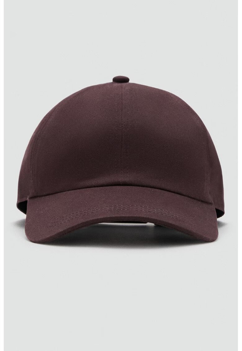 MANGO Sapca din bumbac cu model uni - Violet tyrian