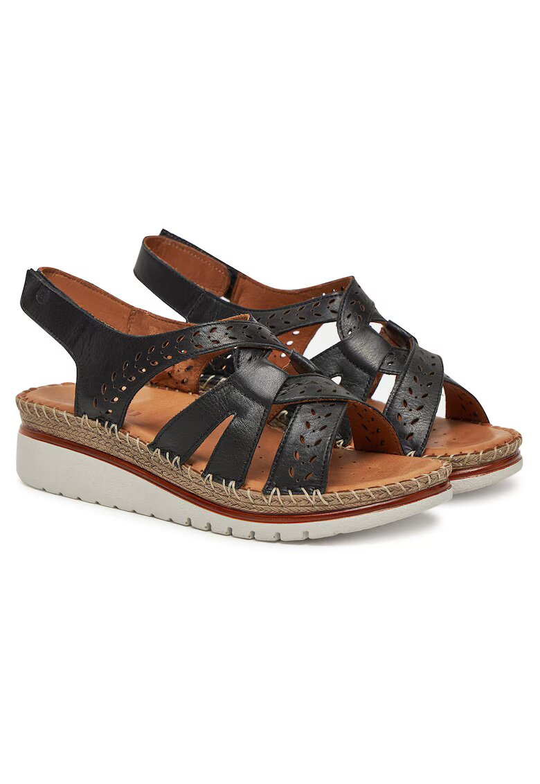Manitu Sandale dama Schwarz 01 910278 - piele naturala - negru