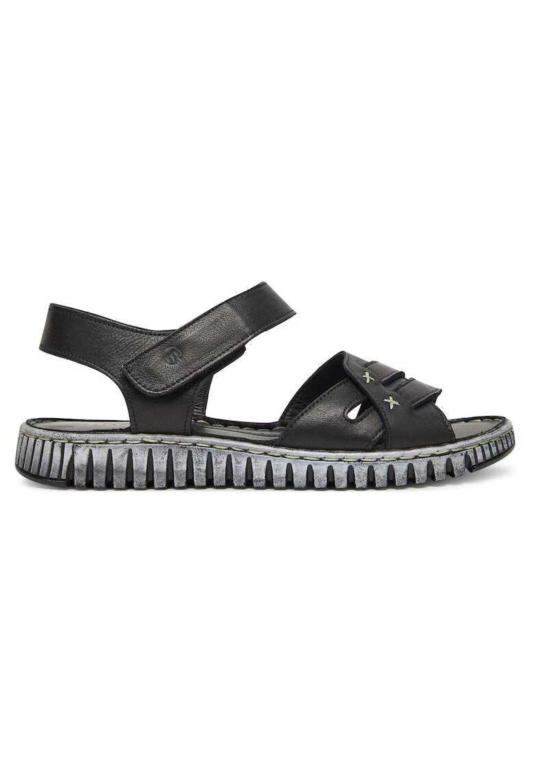 Manitu Sandale dama Schwarz 01 - piele naturala - negru