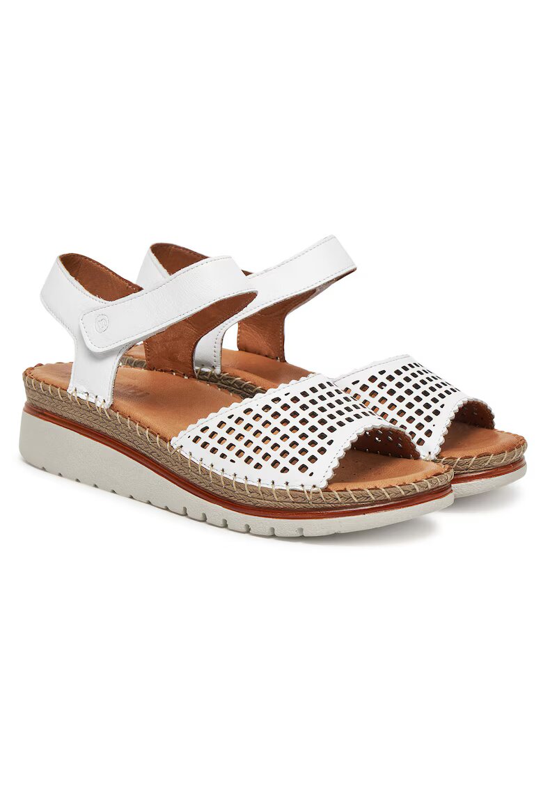 Manitu Sandale dama Weiss 03 - piele naturala - alb