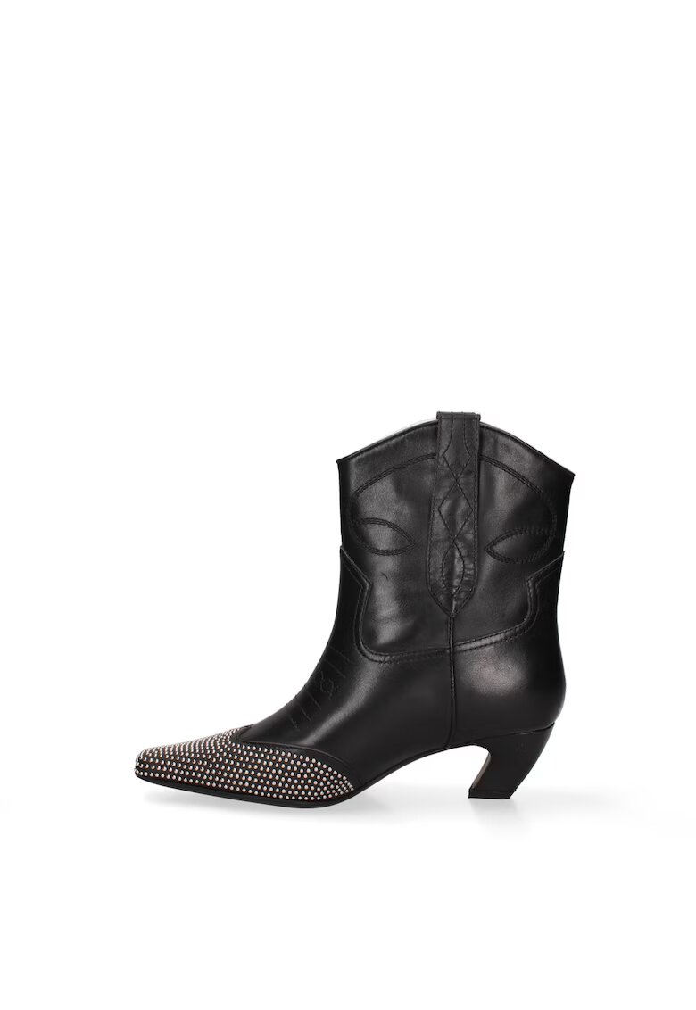 Marc Ellis Botine cowboy din piele cu strasuri Riviera Chic - Negru