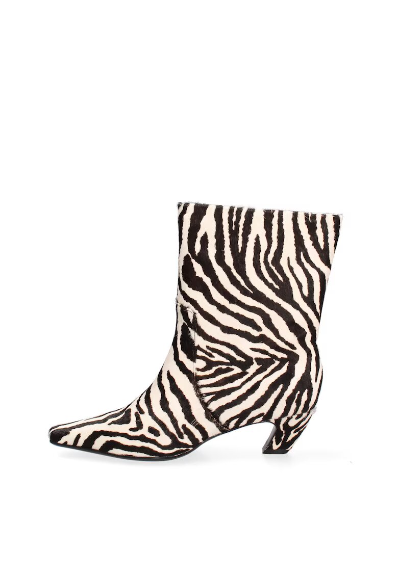 Marc Ellis Cizme din piele cu imprimeu animal print Salome - Alb/Negru