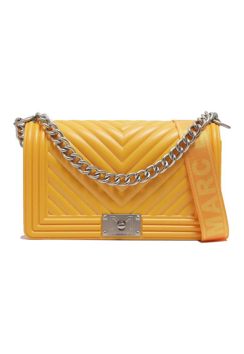 Marc Ellis Geanta crossbody cu bareta din lant - Galben/Argintiu