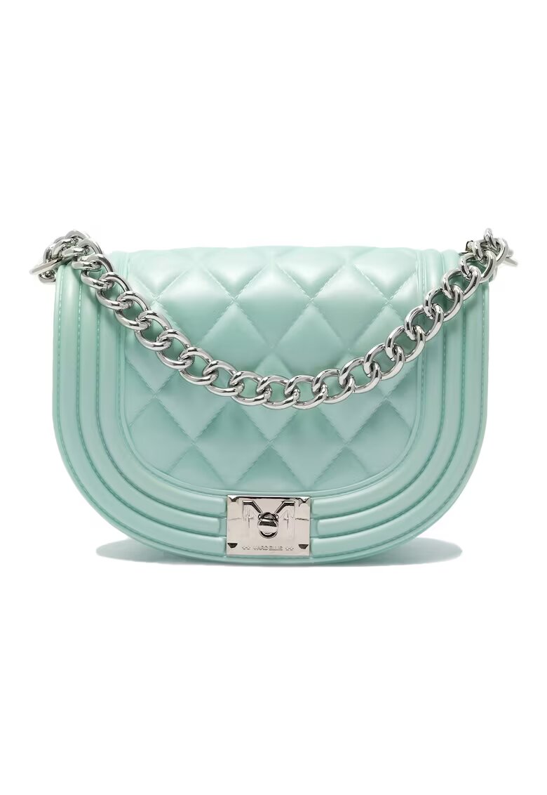Marc Ellis Geanta crossbody cu bareta din lant - Verde/Argintiu