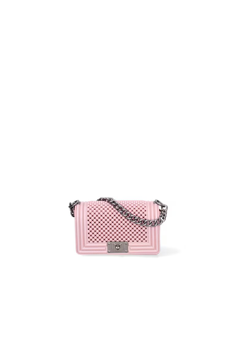 Marc Ellis Geanta crossbody cu lant - Roz prafuit/Argintiu