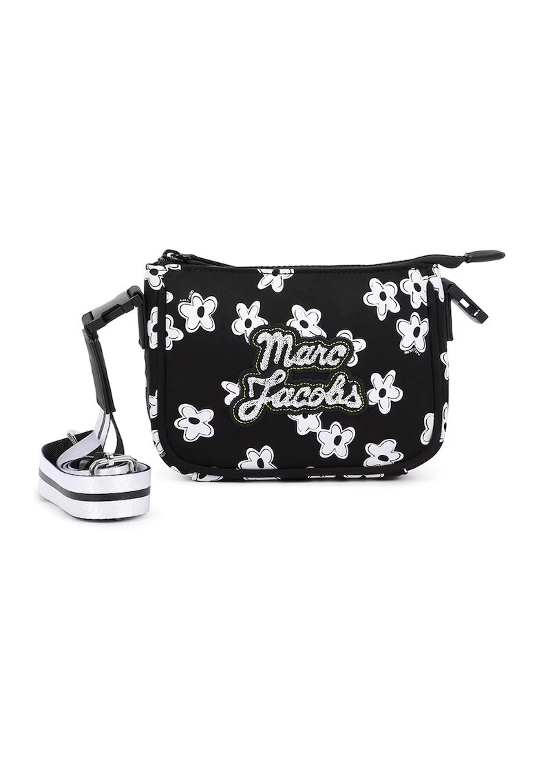 Marc Jacobs Geanta crossbody cu imprimeu floral - Alb/Negru