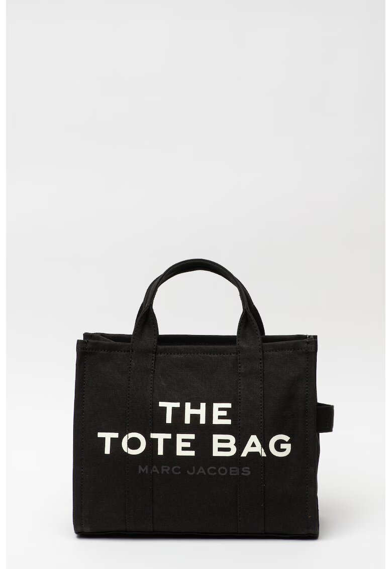 Marc Jacobs Geanta tote medie cu imprimeu logo si bareta detasabila The Canvas - Alb/Negru - 27x33x15