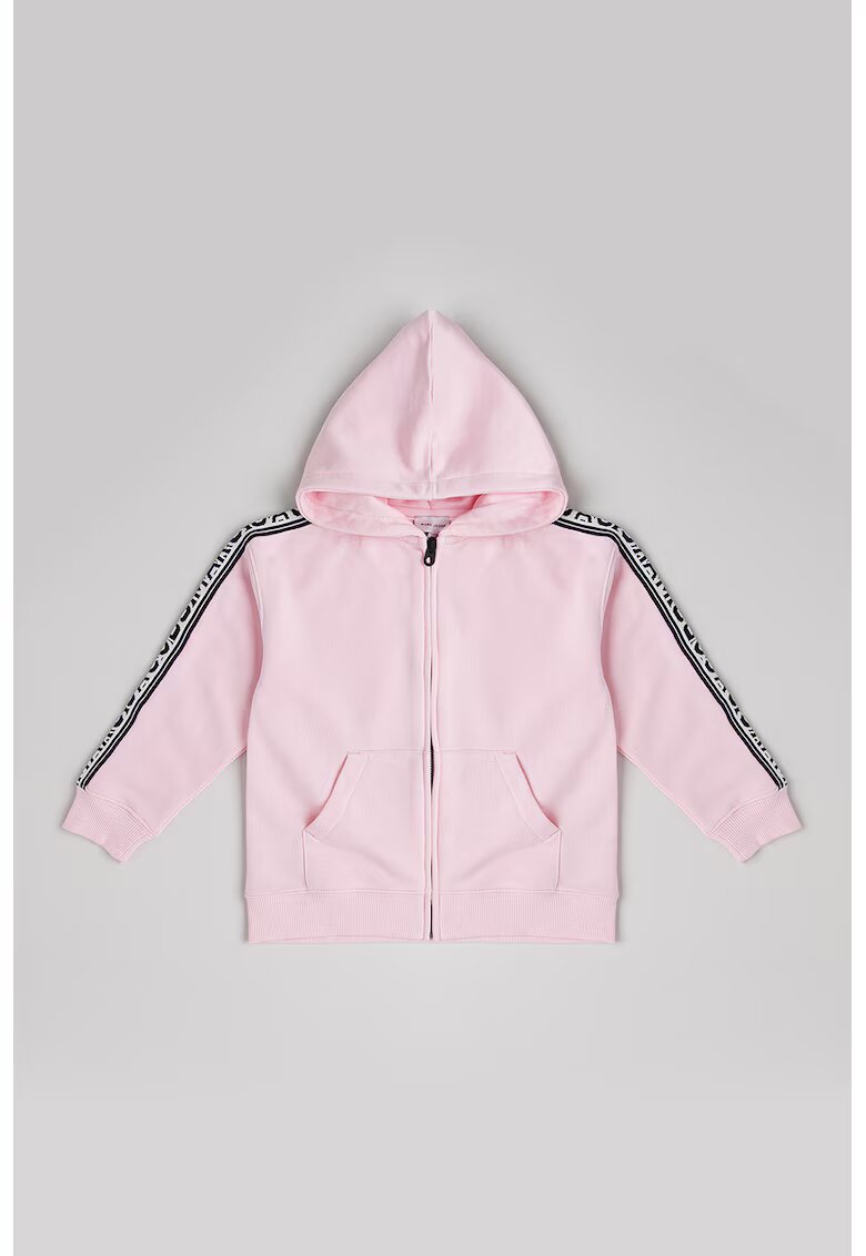 Marc Jacobs Hanorac cu fermoar si buzunar oblic - Negru/Roz pastel/Alb murdar