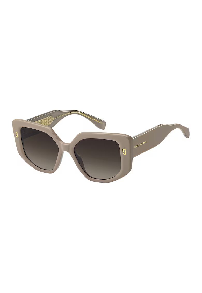 Marc Jacobs Ochelari de soare dreptunghiulari cu logo - Auriu/Maro deschis