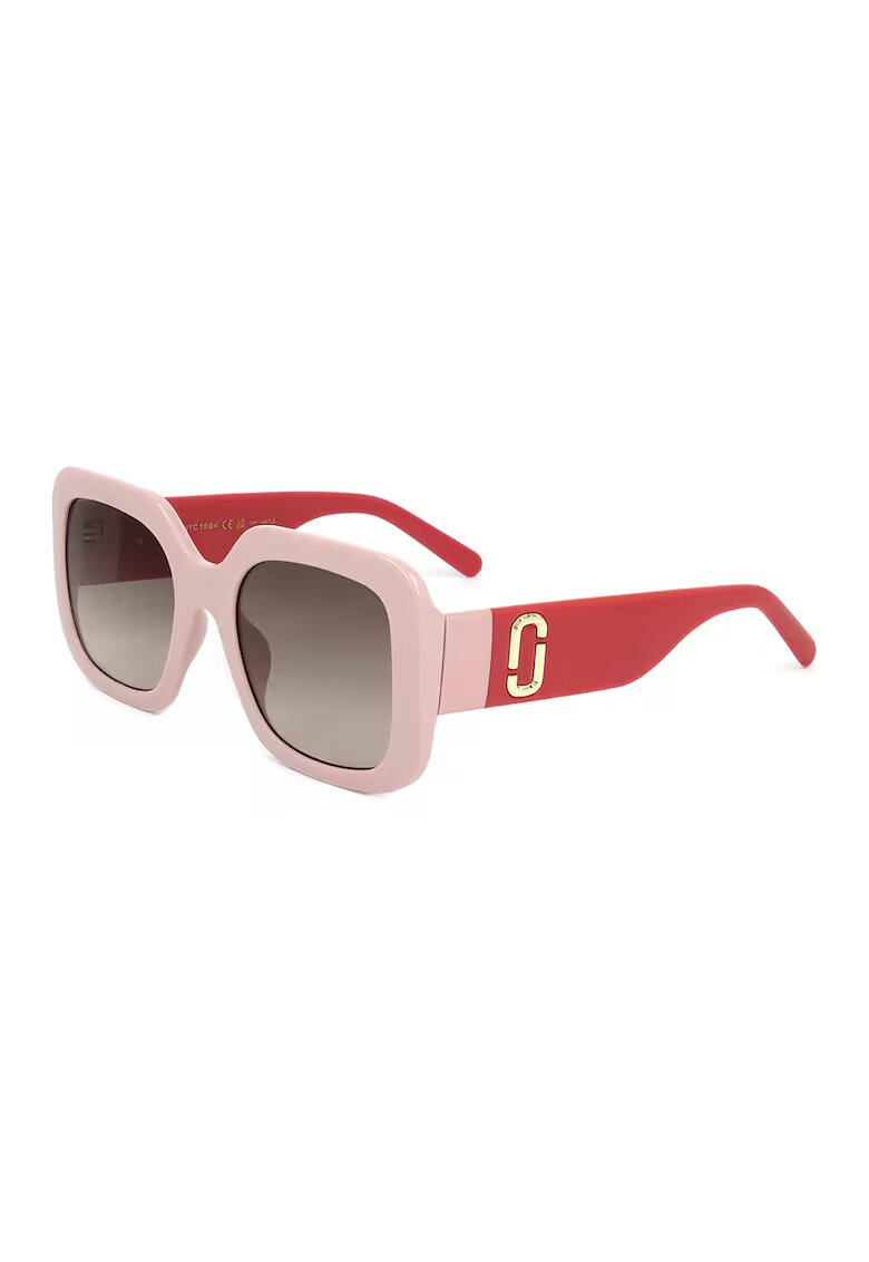 Marc Jacobs Ochelari de soare patrati cu logo - Rosu/Roz pal
