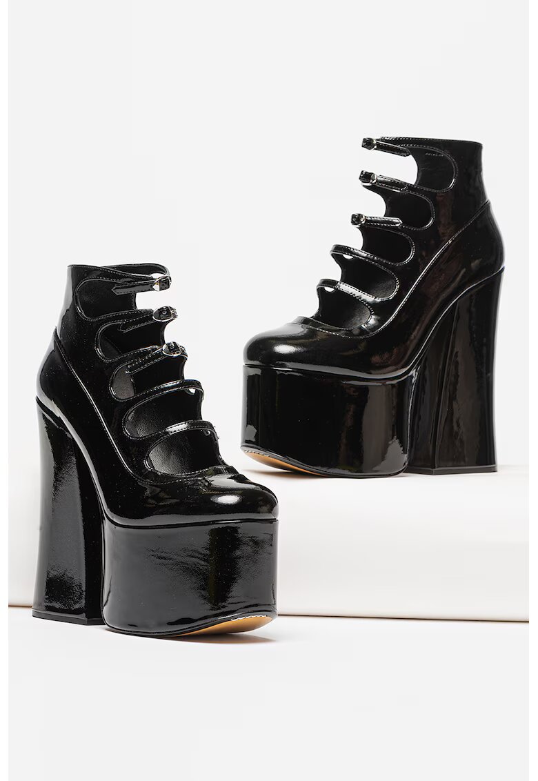 Marc Jacobs Pantofi de piele lacuita cu barete multiple - Negru