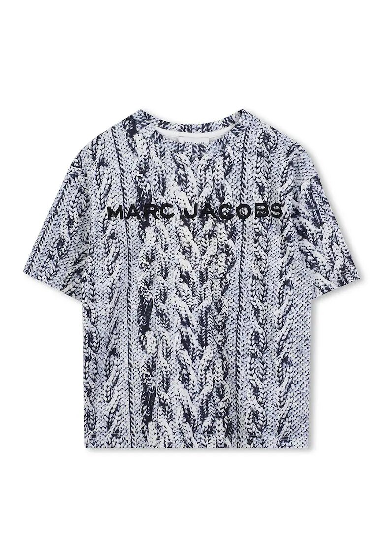 Marc Jacobs Tricou cu logo si model - Alb/Albastru inchis