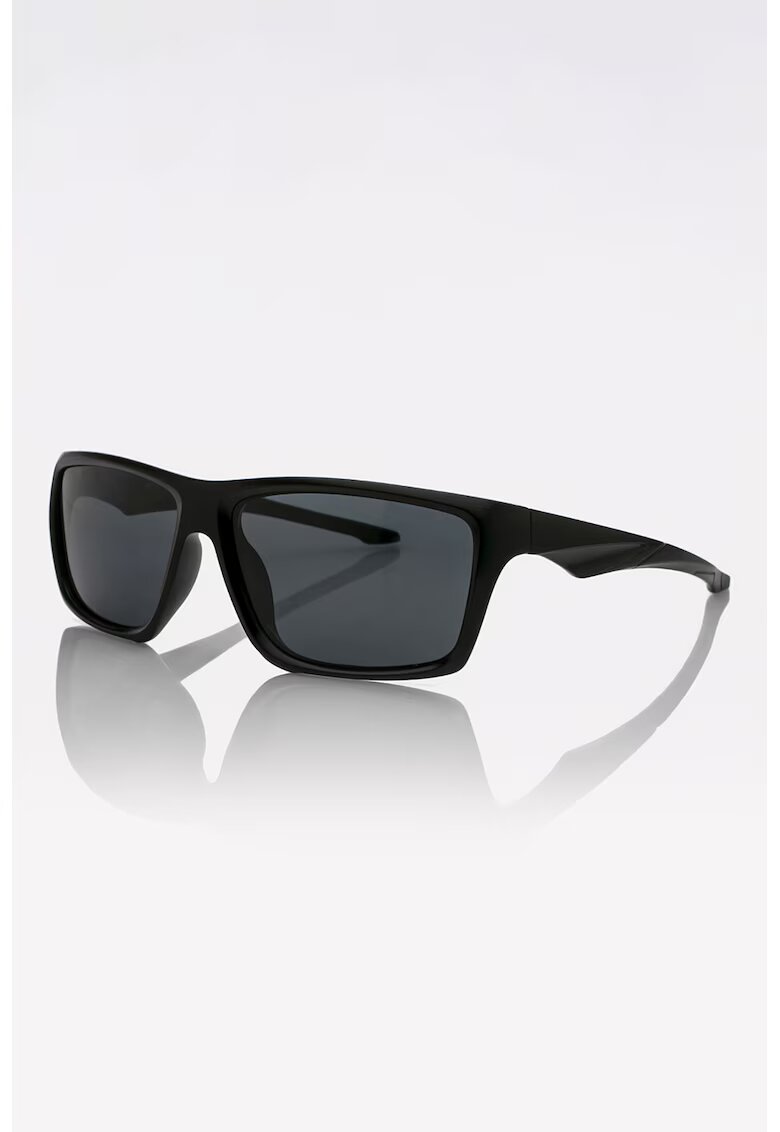 Marc Malone Ochelari de soare dreptunghiulari unisex cu lentile polarizate - Negru