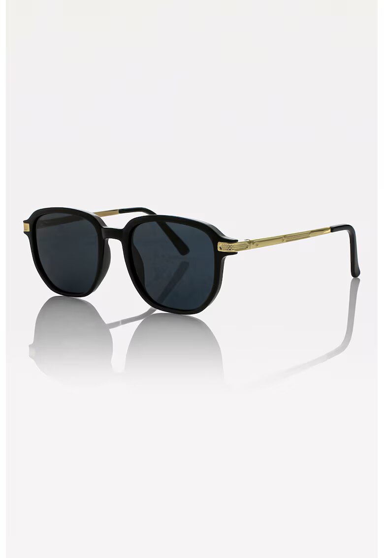 Marc Malone Ochelari de soare patrati unisex cu lentile polarizate - Auriu/Negru