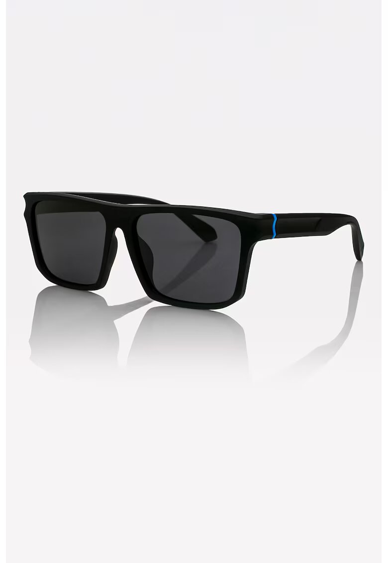 Marc Malone Ochelari de soare patrati unisex cu lentile polarizate - Negru/Albastru