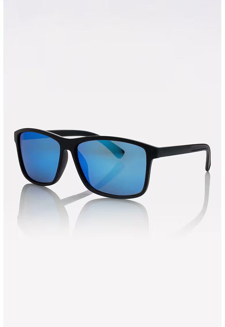 Marc Malone Ochelari de soare unisex cu lentile oglinda - Negru