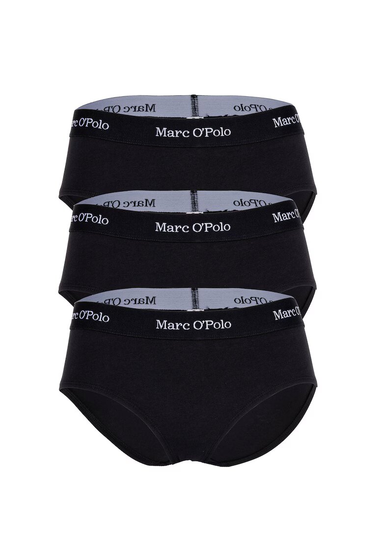 Marc OPolo Set de chiloti hipster cu banda logo in talie - 3 perechi - Negru