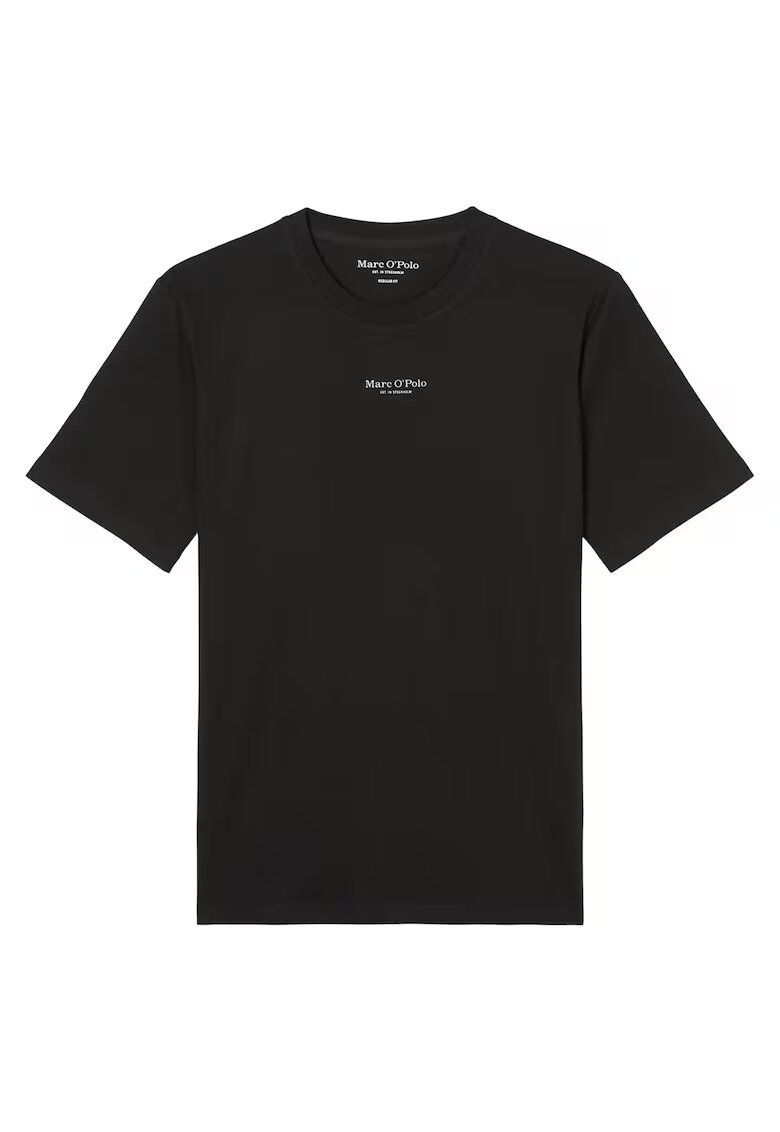 Marc O'Polo Tricou din bumbac cu decolteu la baza gatului - Negru