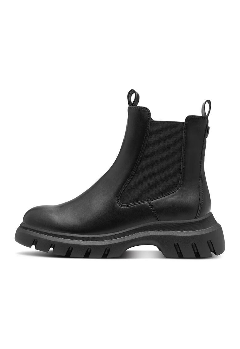 Marco Tozzi Ghete Chelsea de piele ecologica - Negru