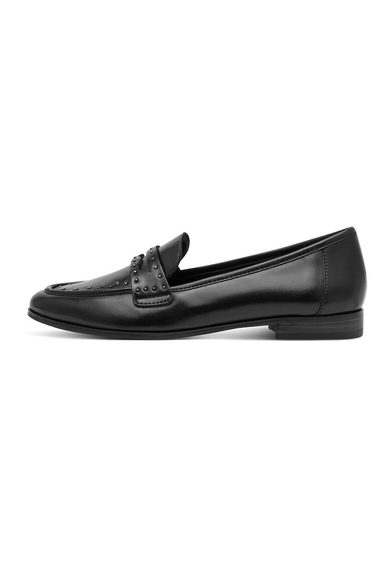 Marco Tozzi Pantofi loafer de piele cu nituri metalice - Negru