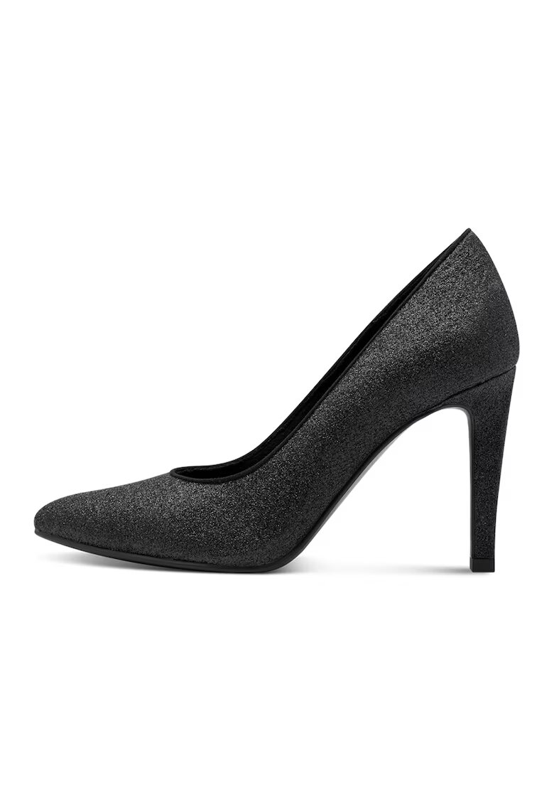 Marco Tozzi Pantofi stiletto cu aspect stralucitor - Negru