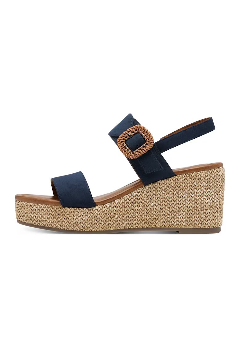 Marco Tozzi Sandale demi-wedge cu catarama - Bleumarin
