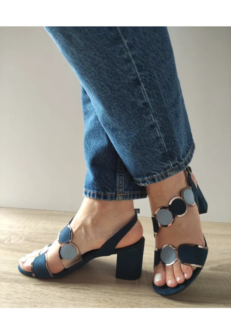 Marco Tozzi Sandale Elegante Dama 28347-42 Bleumarin Cu Bleu - Albastru - Albastru
