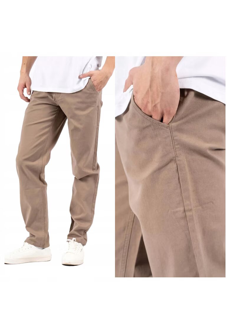 MARCUS Pantaloni Barbati - Gerry Chino - Regular Fit - Talie Medie - Fermoar - Lungi - 5 Buzunare - Bumbac - Elastan - Bej - Bej