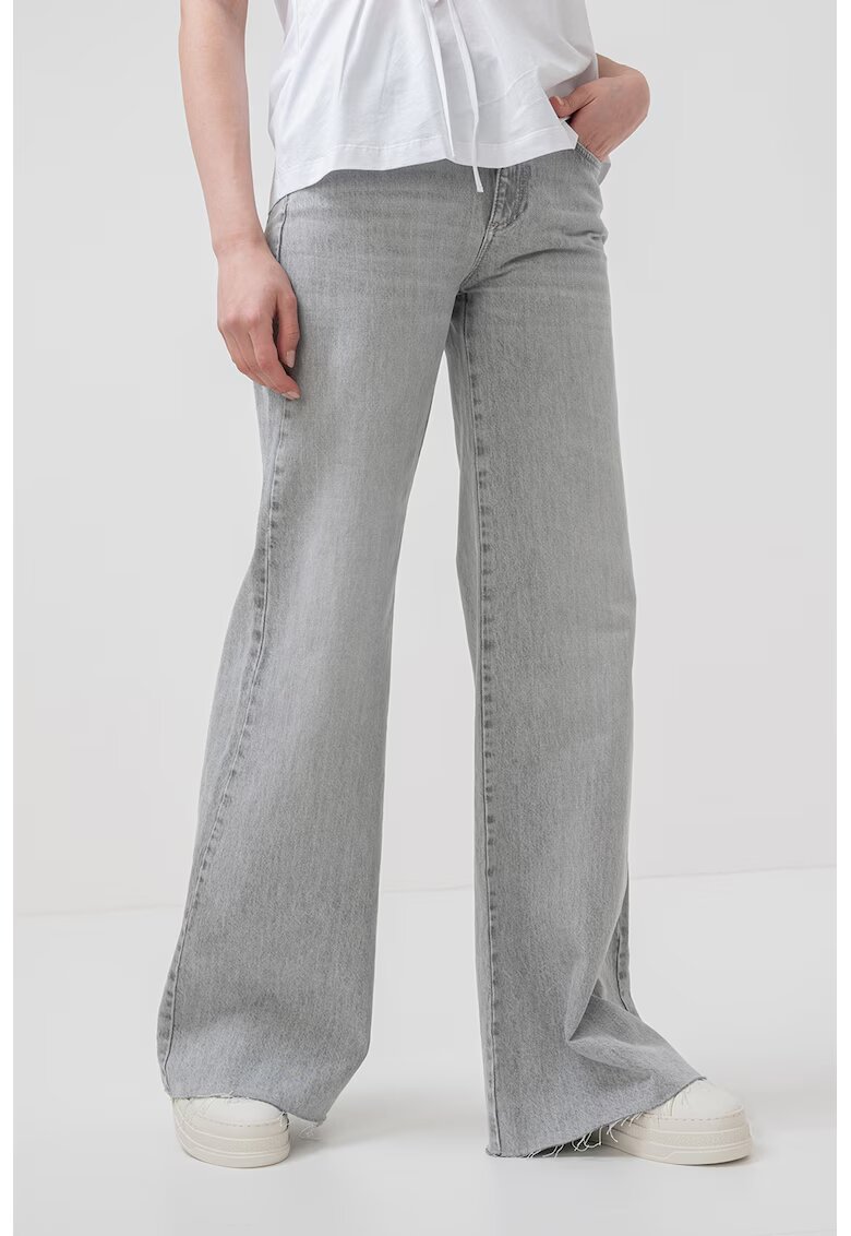Marella Blugi de denim cu croiala ampla - Gri deschis